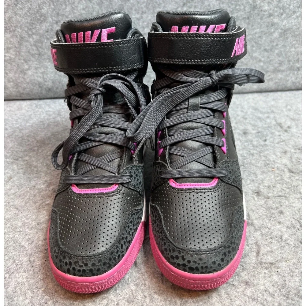 Nike Air Revolution Sky High Black Pink Safari Hidden Wedge Sneakers  Size 7.5